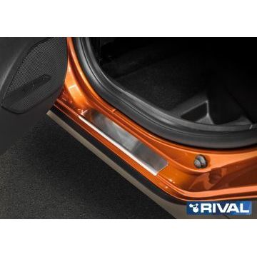 Накладки порогов Rival с надписью 4 штуки для Lada Vesta 2015-