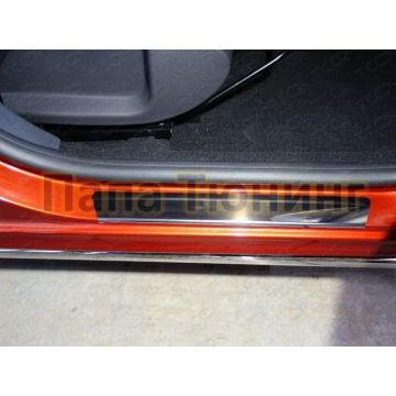 Накладки на пороги зеркальный лист ТСС для Lada X-Ray 2016-