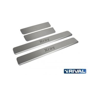 Накладки порогов Rival с надписью 4 штуки для Lada X-RAY/Lada X-RAY Cross 2016-