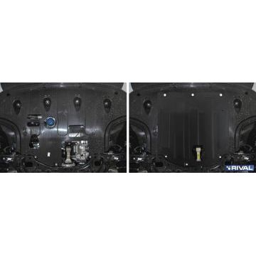 Защита картера + КПП Rival сталь 2 мм для Kia Ceed SW, V - 1.4 (140л.с), АКПП; 1.6 (128л.с) 2018-