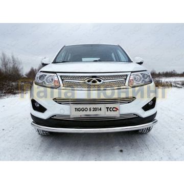 Накладка решётки радиатора средняя 12 мм ТСС для Chery Tiggo 5 2014-