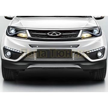 Накладка решетки радиатора нижняя 10 мм Rival для Chery Tiggo 5 2016-