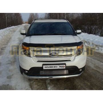 Накладка решётки радиатора 12 мм ТСС для Ford Explorer 2011-2015 Накладка решётки радиатора 12 мм ТСС для Ford Explorer 2011-2015