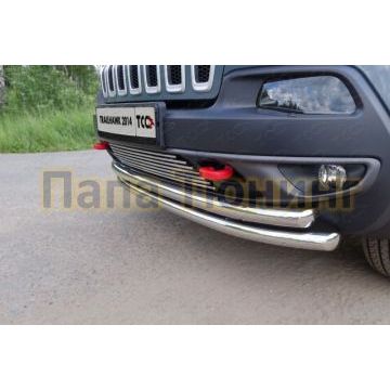 Накладка решётки радиатора 12 мм ТСС для Jeep Cherokee Trailhawk 2014-