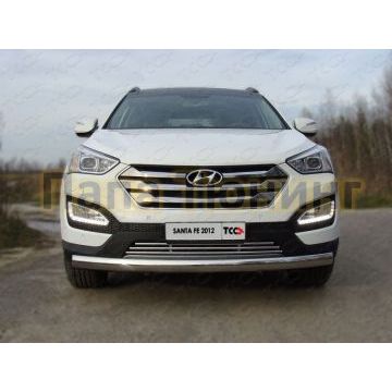 Накладка решётки радиатора 16 мм ТСС для Hyundai Santa Fe 2012-2015 Накладка решётки радиатора 16 мм ТСС для Hyundai Santa Fe 2012-2015