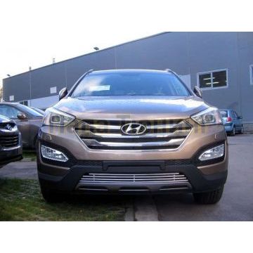Накладка на решетку бампера 12 мм РусСталь для Hyundai Santa Fe 2012-2015 Накладка на решетку бампера 12 мм РусСталь для Hyundai Santa Fe 2012-2015