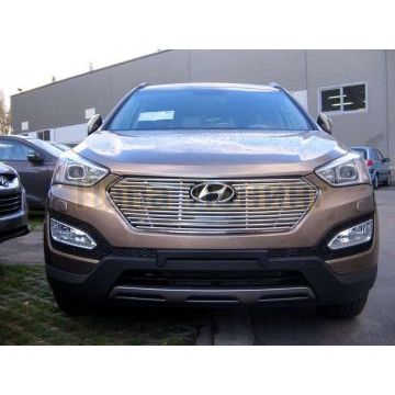 Накладка на решетку радиатора 12 мм РусСталь для Hyundai Santa Fe 2012-2015 Накладка на решетку радиатора 12 мм РусСталь для Hyundai Santa Fe 2012-2015