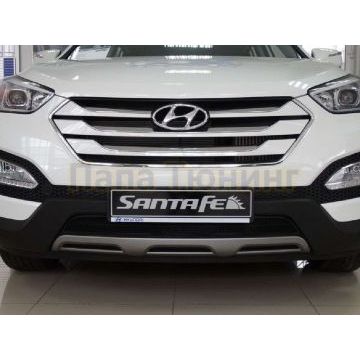 Защита радиатора черная РусСталь для Hyundai Santa Fe 2012-2015 Защита радиатора черная РусСталь для Hyundai Santa Fe 2012-2015