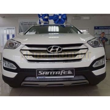 Защита радиатора хром РусСталь для Hyundai Santa Fe 2012-2015
