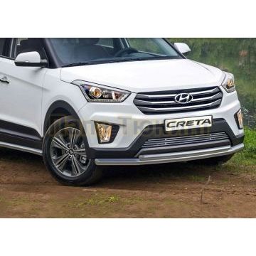 Накладка решетки радиатора 10 мм 2 части Rival для Hyundai Creta 2016-