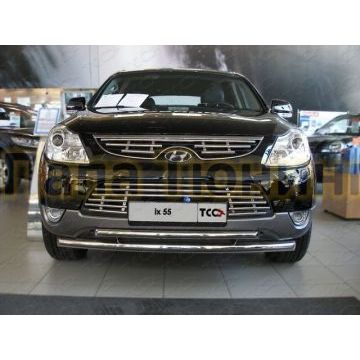 Накладка решётки радиатора верхняя 16 мм ТСС для Hyundai ix55 2009-2013 Накладка решётки радиатора верхняя 16 мм ТСС для Hyundai ix55 2009-2013