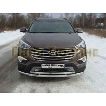 Накладка решётки радиатора 16 мм ТСС для Hyundai Santa Fe Grand 2014-2016 Накладка решётки радиатора 16 мм ТСС для Hyundai Santa Fe Grand 2014-2016