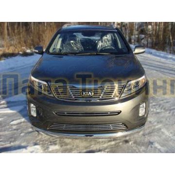 Накладка решётки радиатора верхняя 12 мм ТСС для Kia Sorento 2012-2020