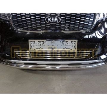 Накладка решетки радиатора 16 мм ТСС для Kia Sorento Prime 2018-