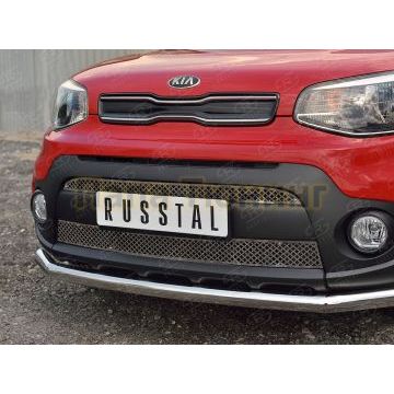 Решетка радиатора нержавеющий лист 2 штуки РусСталь для Kia Soul 2016-2019