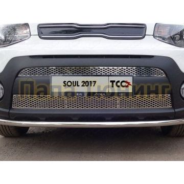 Накладка решётки радиатора нижняя лист ТСС для Kia Soul 2016-2019 Накладка решётки радиатора нижняя лист ТСС для Kia Soul 2016-2019
