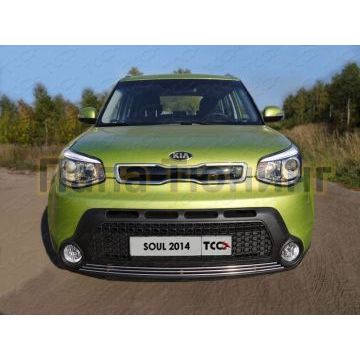 Накладка решётки радиатора нижняя 12 мм ТСС для Kia Soul 2014-2016