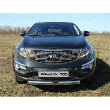Накладка решётки радиатора верхняя 12 мм ТСС для Kia Sportage 2014-2015 Накладка решётки радиатора верхняя 12 мм ТСС для Kia Sportage 2014-2015