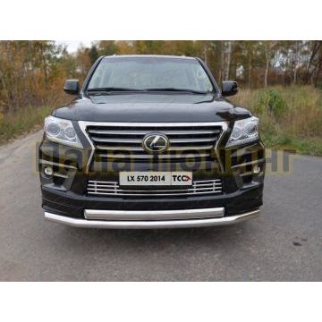 Накладка решётки радиатора 16 мм ТСС для Lexus LX-570 Sport 2014-