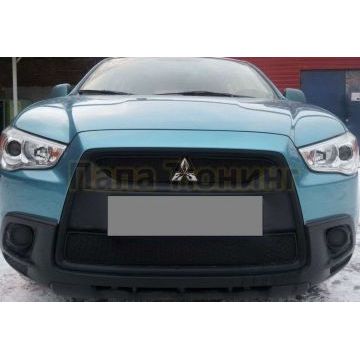 Накладка решётки радиатора черная 2 штуки РусСталь для Mitsubishi ASX 2010-2013