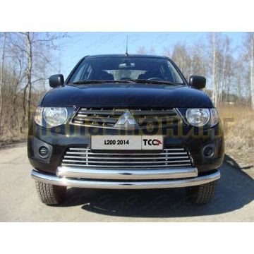 Накладка решётки радиатора 16 мм ТСС для Mitsubishi L200 2014-2015