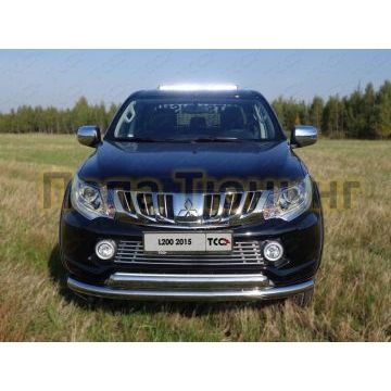 Накладка решётки радиатора 16 мм ТСС для Mitsubishi L200 2015-2019 Накладка решётки радиатора 16 мм ТСС для Mitsubishi L200 2015-2019