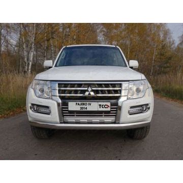 Накладка решётки радиатора 16 мм ТСС для Mitsubishi Pajero 4 2014-