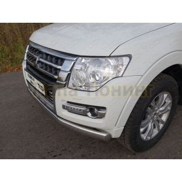 Накладка решётки радиатора 16 мм ТСС для Mitsubishi Pajero 4 2014-