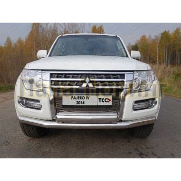 Накладка решётки радиатора верхняя лист ТСС для Mitsubishi Pajero 4 2014-