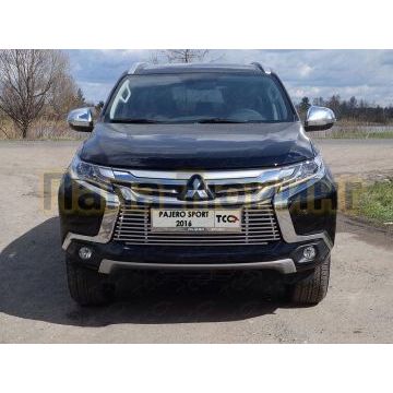 Решетка радиатора 12 мм ТСС для Mitsubishi Pajero Sport 2016-2021 Решетка радиатора 12 мм ТСС для Mitsubishi Pajero Sport 2016-2021