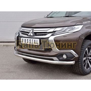 Решетка радиатора нержавеющий лист РусСталь для Mitsubishi Pajero Sport 2016-