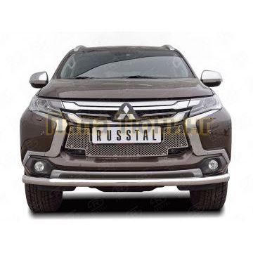 Решетка радиатора нержавеющий лист РусСталь для Mitsubishi Pajero Sport 2016-