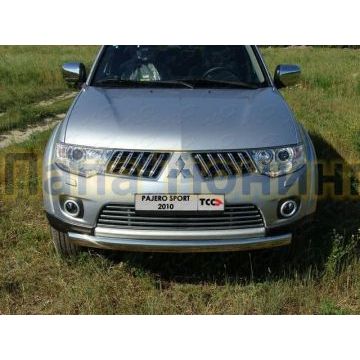 Накладка решётки радиатора 16 мм ТСС для Mitsubishi Pajero Sport 2008-2013 Накладка решётки радиатора 16 мм ТСС для Mitsubishi Pajero Sport 2008-2013