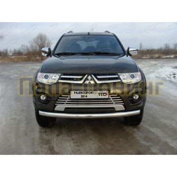 Накладка решётки радиатора 16 мм ТСС для Mitsubishi Pajero Sport 2013-2016 Накладка решётки радиатора 16 мм ТСС для Mitsubishi Pajero Sport 2013-2016