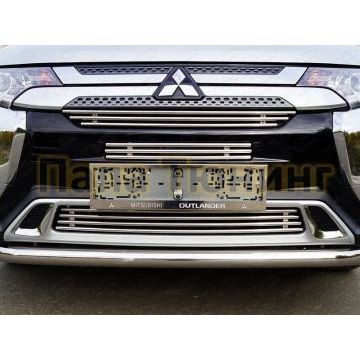 Решетка радиатора верхняя 12 мм для Mitsubishi Outlander 2018-