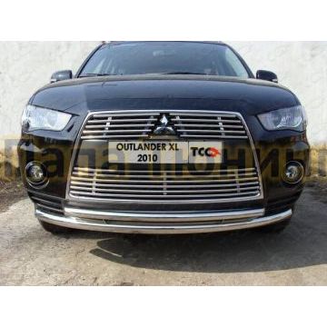 Накладка решётки радиатора нижняя 12 мм ТСС для Mitsubishi Outlander 2010-2012 Накладка решётки радиатора нижняя 12 мм ТСС для Mitsubishi Outlander 2010-2012