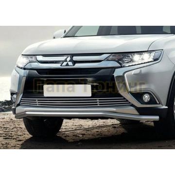 Накладка решетки радиатора 10 мм Rival для Mitsubishi Outlander 2015-2018