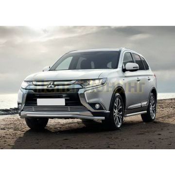Накладка решетки радиатора 10 мм Rival для Mitsubishi Outlander 2015-2018