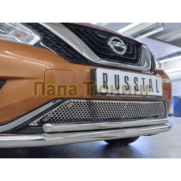 Накладка решётки радиатора нержавеющий лист РусСталь для Nissan Murano 2016-