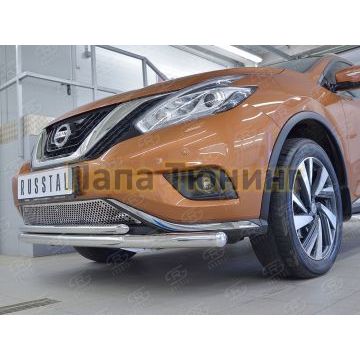 Накладка решётки радиатора нержавеющий лист РусСталь для Nissan Murano 2016-