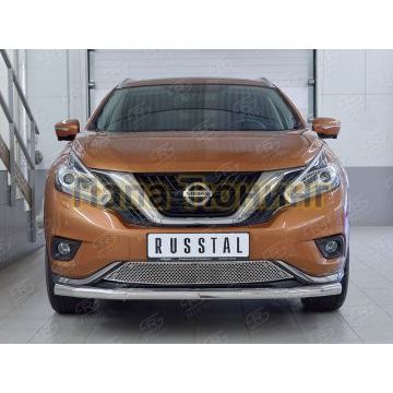 Накладка решётки радиатора нержавеющий лист РусСталь для Nissan Murano 2016-