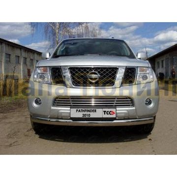 Накладка решётки радиатора 16 мм ТСС для Nissan Pathfinder 2010-2014 Накладка решётки радиатора 16 мм ТСС для Nissan Pathfinder 2010-2014