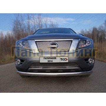 Накладка решётки радиатора нижняя лист ТСС для Nissan Pathfinder 2014-