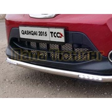 Накладка решётки радиатора нижняя лист ТСС для Nissan Qashqai (СПБ) 2015-2019