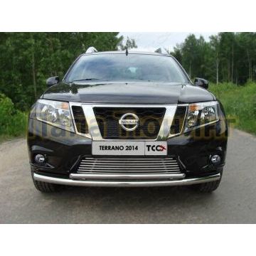 Накладка решётки радиатора 12 мм ТСС для Nissan Terrano 2014- Накладка решётки радиатора 12 мм ТСС для Nissan Terrano 2014-