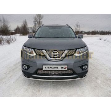 Накладка решётки радиатора верхняя лист ТСС для Nissan X-Trail 2015-