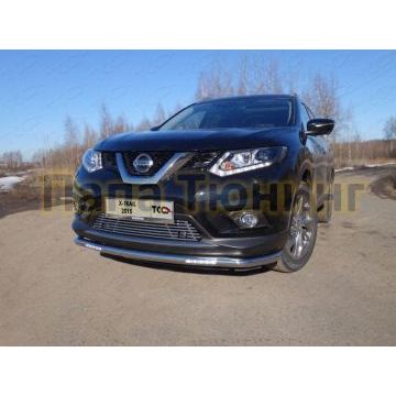 Накладка решётки радиатора нижняя с парктрониками 12 мм ТСС для Nissan X-Trail 2015-