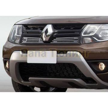 Накладка решетки радиатора 10 мм 2 части Rival для Renault Duster 2015-