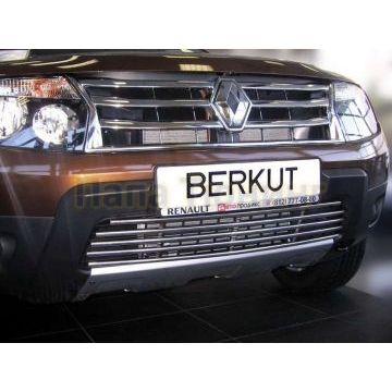 Накладка на решетку бампера 12 мм с вырезом РусСталь для Renault Duster 2011-2015