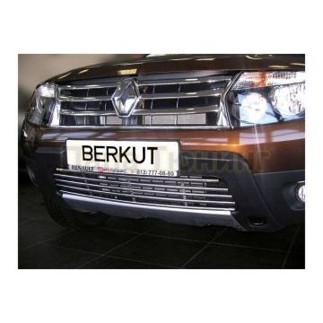 Накладка на решетку бампера 12 мм без выреза РусСталь для Renault Duster 2011-2015